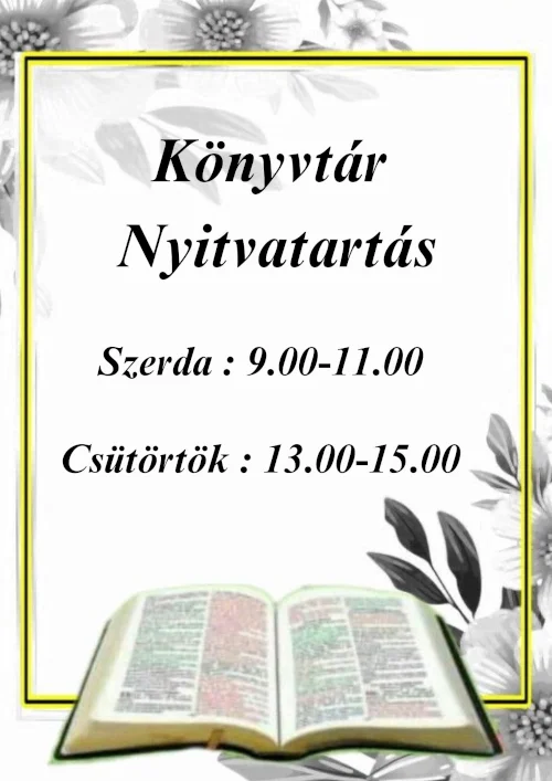konyvtar nyitvatartas