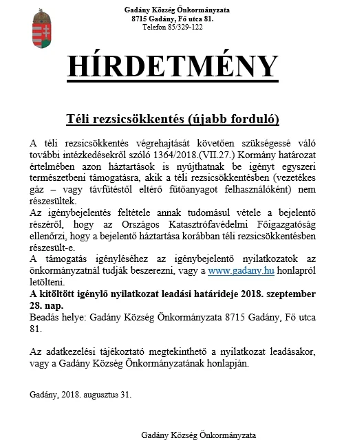 telirezsicsokkentes 2018 gadany